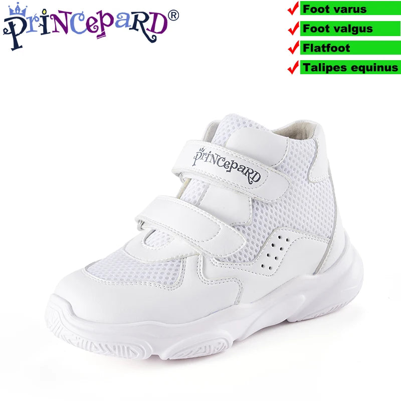 Orthopedic Shoes for Kids Princepard Child Autumn Sports Sneaker Navy White Arch Support and Corrective Insoles