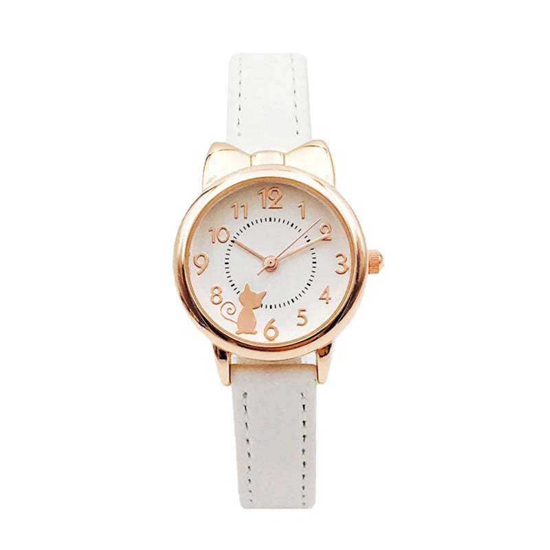 UTHAI CQ04 Kids Children Watch Cat Multi-color Quartz watches clocks for Girls clock WristWatch rosette Watches Colorful