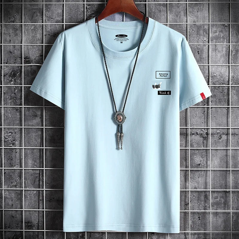 2021 Newest T Shirt for Men Clothing Fitness White O Neck Man T-shirt For Male Anime Oversized S-6XL New Men T-shirts Goth Punk