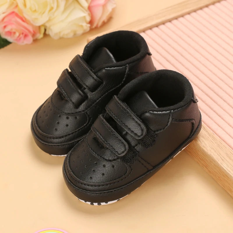 Infant Spring Shoe Newborn Infant Girls and Boys Recreational Baptism Non-Slip Walking Shoe White Soft-soled Sneaker Prewalker