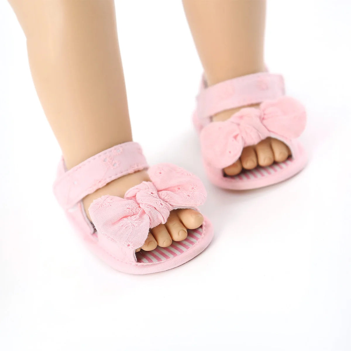 Tregren 0-18M Cute Toddler Baby Girls Sandal Shoes Summer Open Toe Non-Slip Soft Sole Flat Princess Sandals with Bowknot