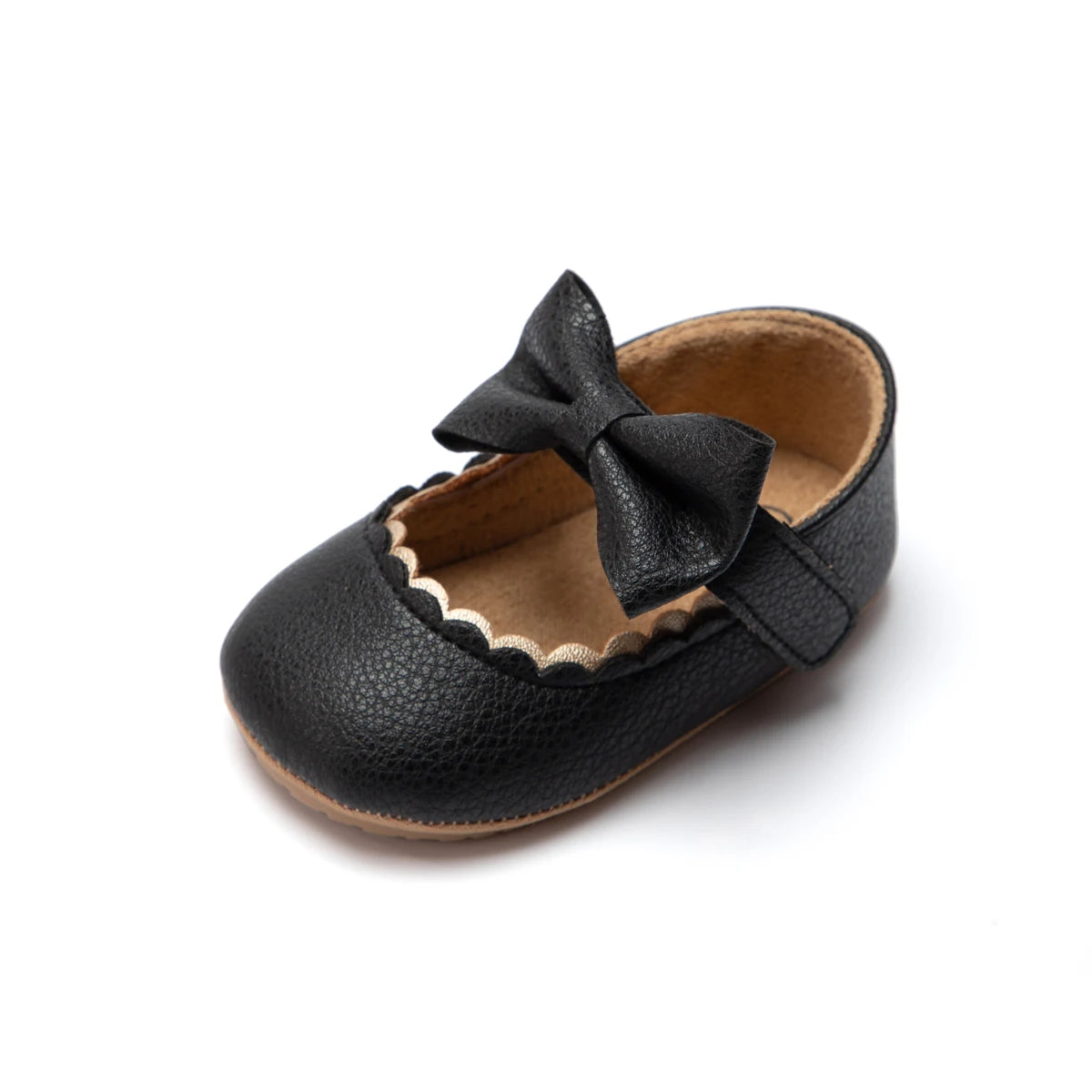 KIDSUN Baby Casual Shoes Infant Toddler Bowknot Non-slip Rubber Soft-Sole Flat PU First Walker Newborn Bow Decor Mary Janes