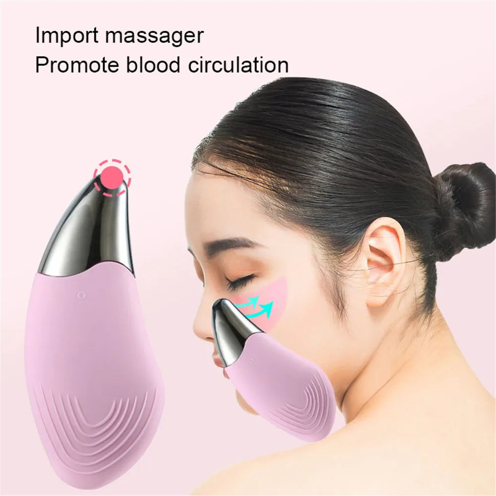 Ultrasonic Electric Silicone Face Cleansing Instrument Wash Brush Pore Cleaning Facial Vibration Massage Relaxation Tool