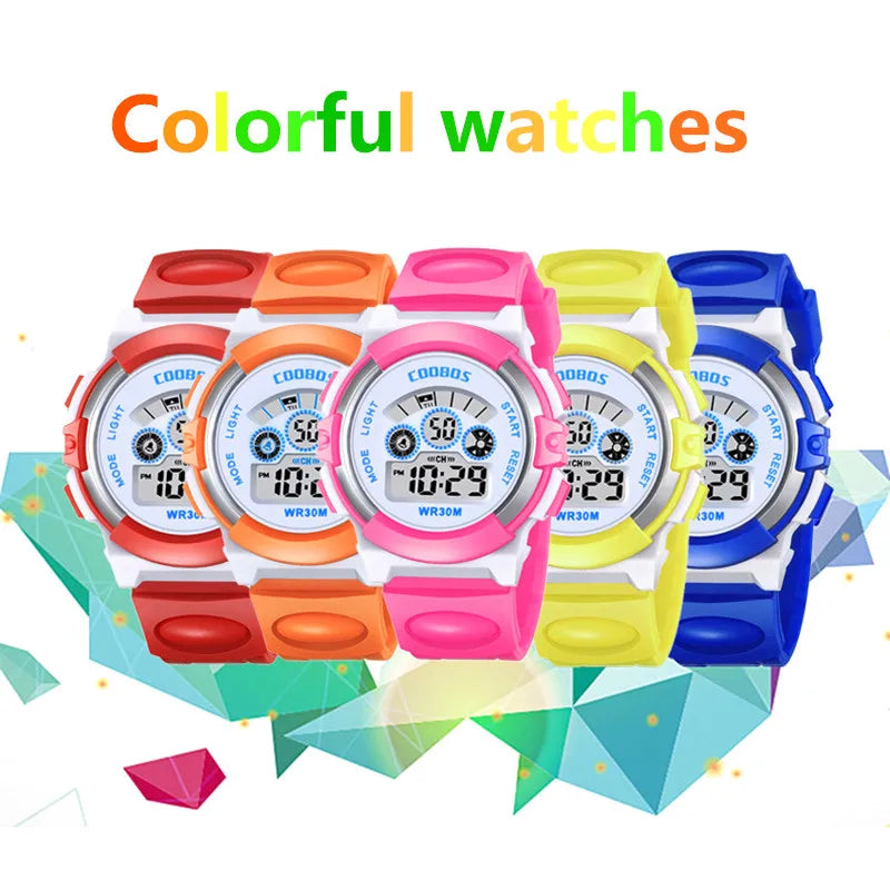 Kids Children's Watch Electronic Quartz WristWatch for Boy Girl 30m Life Waterproof Student Sports Watches Colorful Clock reloj