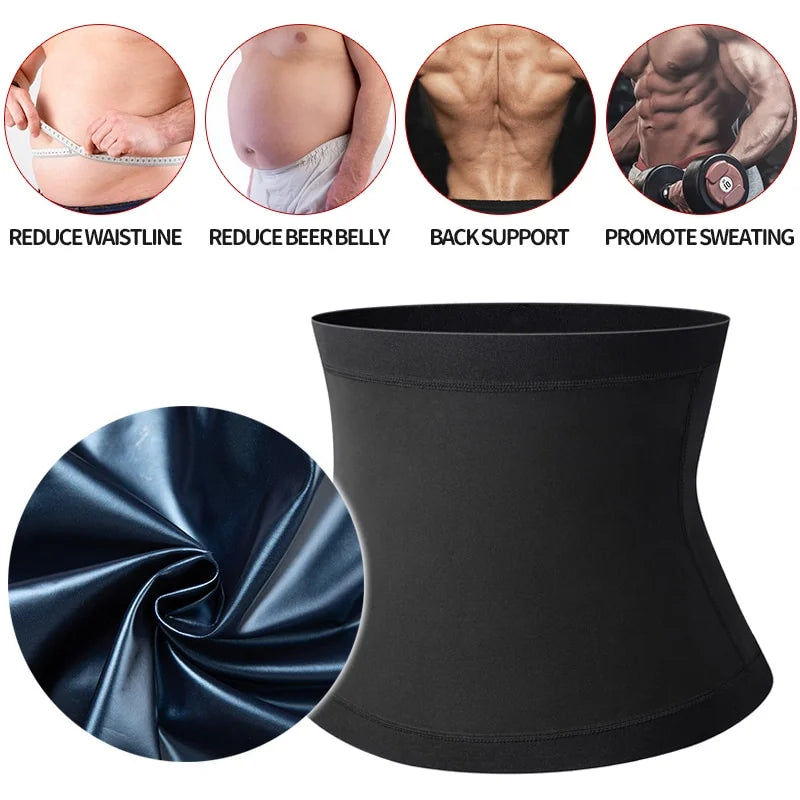 Mens Abdomen Reducer Sauna Body Shaper Fitness Sweat Trimmer Belt Waist Trainer Belly Slimming Shapewear Waist Trainer Corset