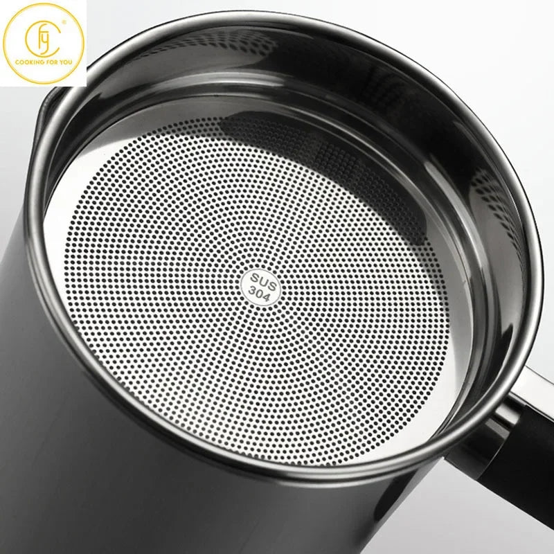 1.3L/1.8L 304 Stainless Steel Oil Strainer Pot Container Jug Storage Can with Filter Cooking Oil Pot for Herb & Spice Tools