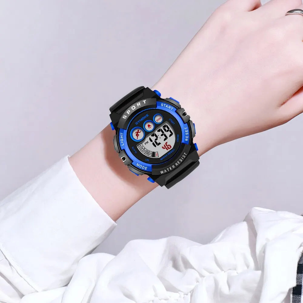 SYNOKE Student Sport Watches For Kids Colorful Electronic Watches 50M Waterproof Clock Children Digital Watch For Boys Girls