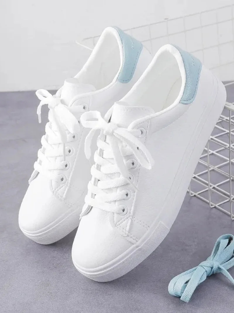 Fashion Shoes Women's Vulcanize Shoes 2023 New in Casual Classic Solid Color PU Leather Shoes Woman Casual White Shoes Sneakers