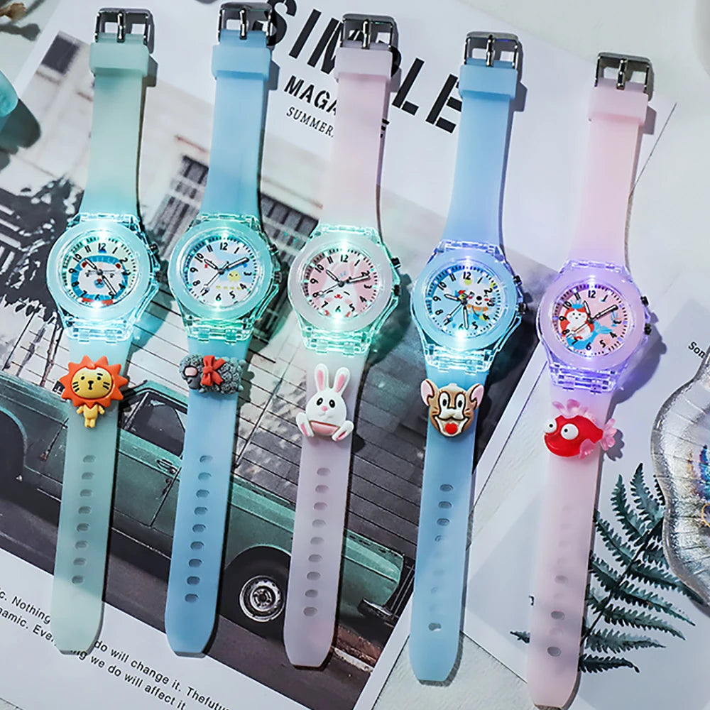 New Sports Kids Watches For Girls Boys Gift Personality Clock Easy Read Children Silicone Flash Quartz Wristwatch Reloj Infantil