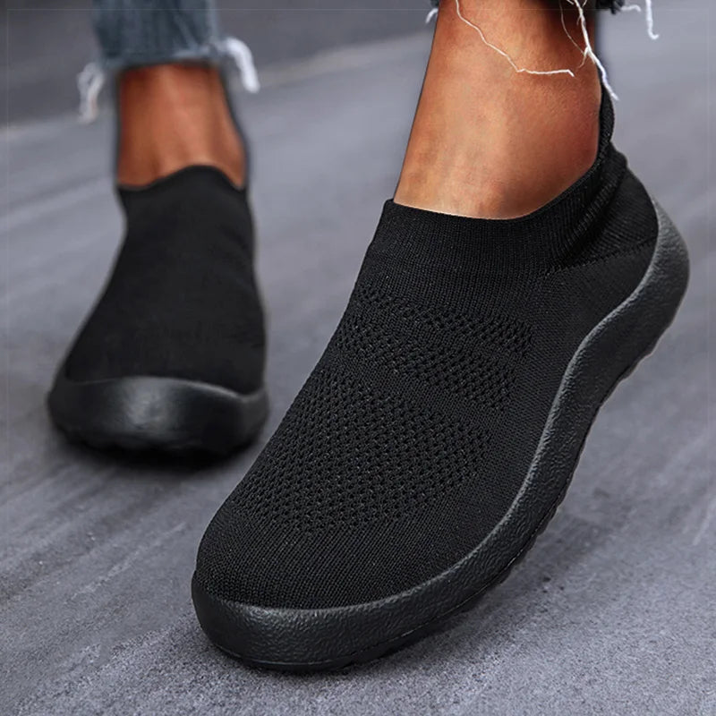 Women Sneakers For Summer Flat Shoes Women Slip On Sock Flats Shoes Casual Zapatillas Mujer Breather Sports Shoes Female Loafers