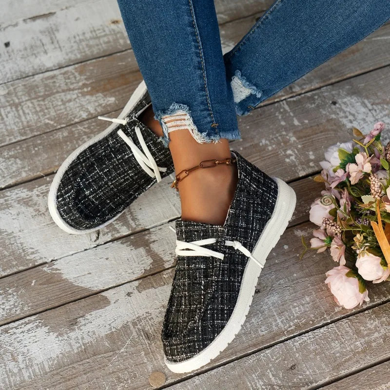 Women Flat Shoes Breathable Casual Comfortable Loafers Non-Slip Canvas Shoes Female Lightweight Walking Sneakers Zapata Mujer