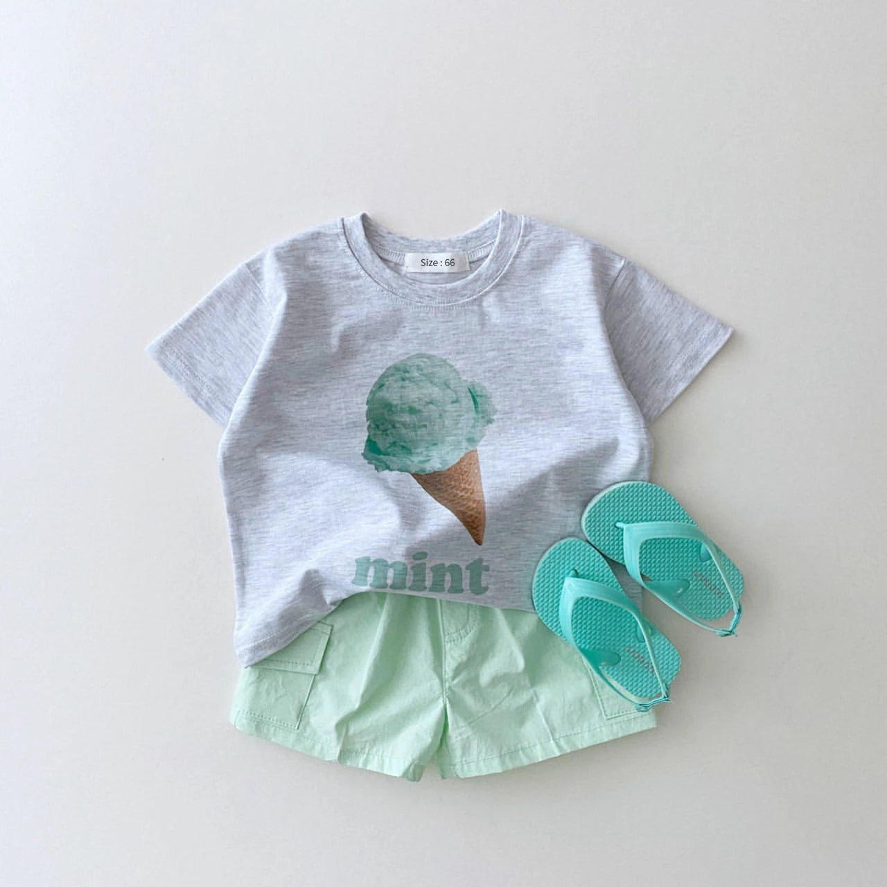 Kids Clothes Set Baby Boy Girl T-Shirt +Shorts Summer Clothing Cotton Children Smile Ice Cream Print  Newborn Baby Girl Clothes