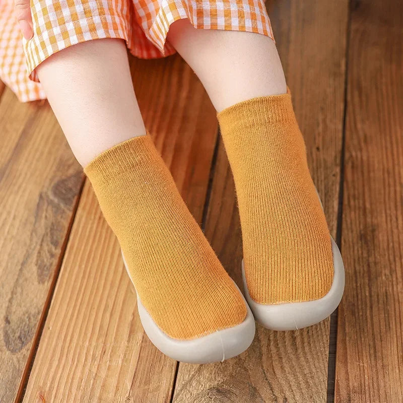 Children Anti-slip Shoes Newborn Baby Toddler Girls Cotton Non-slip Floor Socks Infant Boys Rubber Sole Cartoon Indoor Sneakers