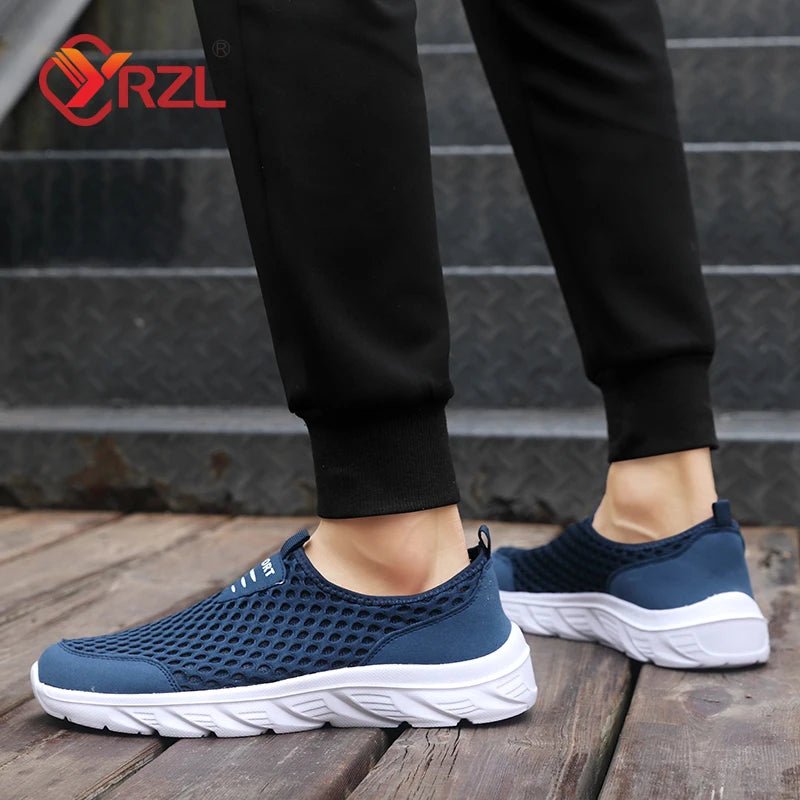 YRZL Lightweight Men Casual Shoes Breathable Slip on Male Casual Sneakers Anti-slip Men's Flats Outdoor Walking Shoes Size 39-46