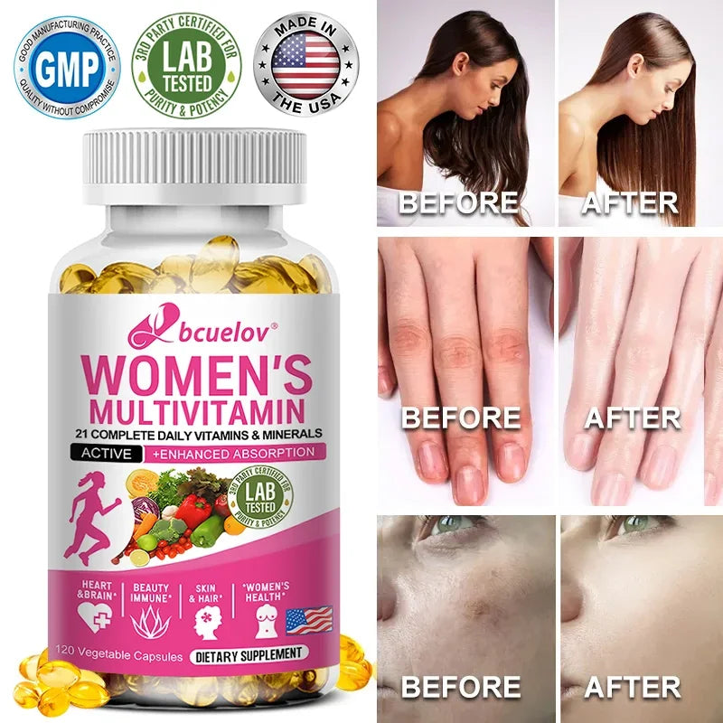 Women's Multivitamin - Daily Vitamin & Mineral Supplement - Skin, Hair, Immune, Digestive Support for Women's Health