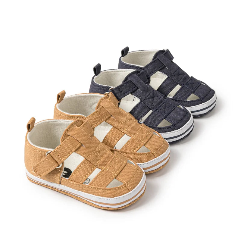 New Baby Boy Girl Shoes Sandals Summer Canvas Anti-Slip Rubber Sole Non-slip Toddler Newborn First Walker Crib Shoes 10-colors