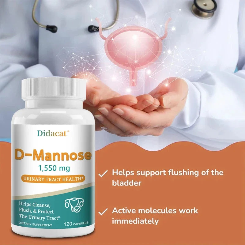 D-Mannose Supplement – Supports Male and Female Urethra and Bladder Health, Helping To Cleanse, Flush and Protect The Urethra