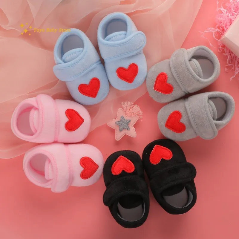 Sand Baby Sweet Shoes Newborn Boys Girls Infant Shoes Red Heart Prewalkers Crib Shoes Nonslip Baby Boys Girls Shoes