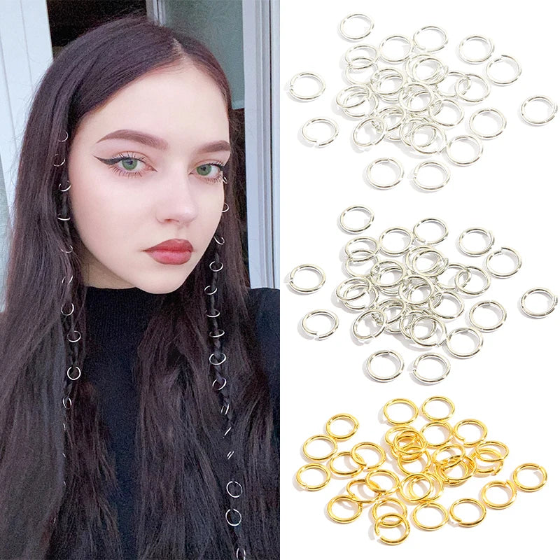 5-50Pcs/lot Mix Color Charms Hair Braid Dread Dreadlock Beads Clips Cuffs Rings Jewelry Dreadlock Clasps Accessories Hair Rings