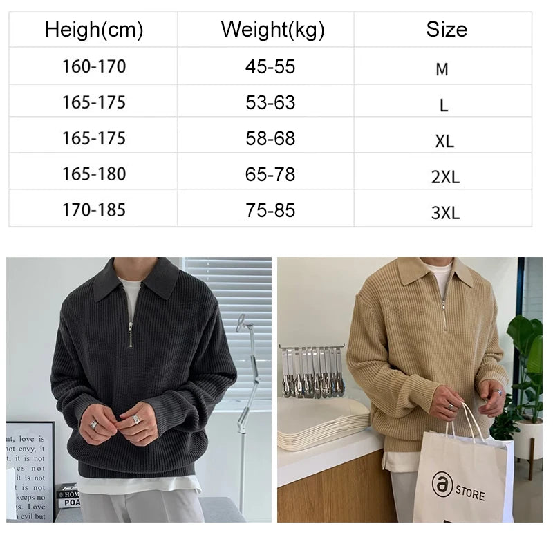 Men Korean Fashion Knitwear Harajuku Knit Sweater Casual Pullovers Jumpers Warm Sweatshirts Vintage Sweaters Man Winter Clothing