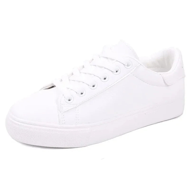 Fashion Shoes Women's Vulcanize Shoes 2023 New in Casual Classic Solid Color PU Leather Shoes Woman Casual White Shoes Sneakers