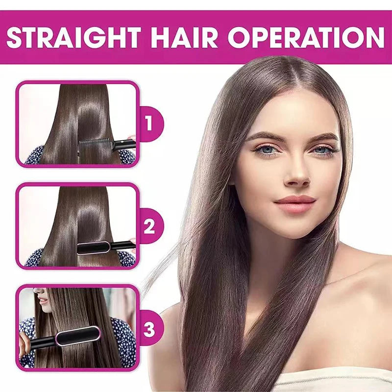 Thermostatic hair straightener Comb 5 temperature settings Straightening brush Quick heat professional hair straightening brush