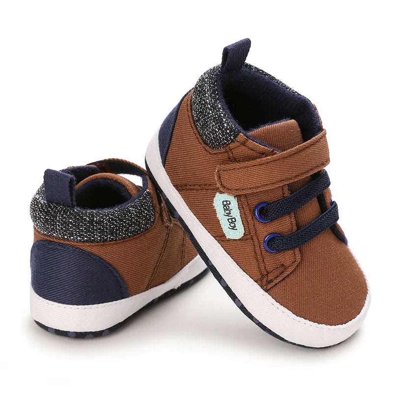 Newborn Male Baby Shoes Soft Soled Crib Shoes Warm Boots Anti Slip Sports Shoes 0-18 Months Old The First Walking Shoe