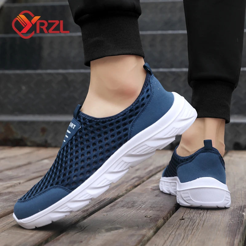 YRZL Lightweight Men Casual Shoes Breathable Slip on Male Casual Sneakers Anti-slip Men's Flats Outdoor Walking Shoes Size 39-46