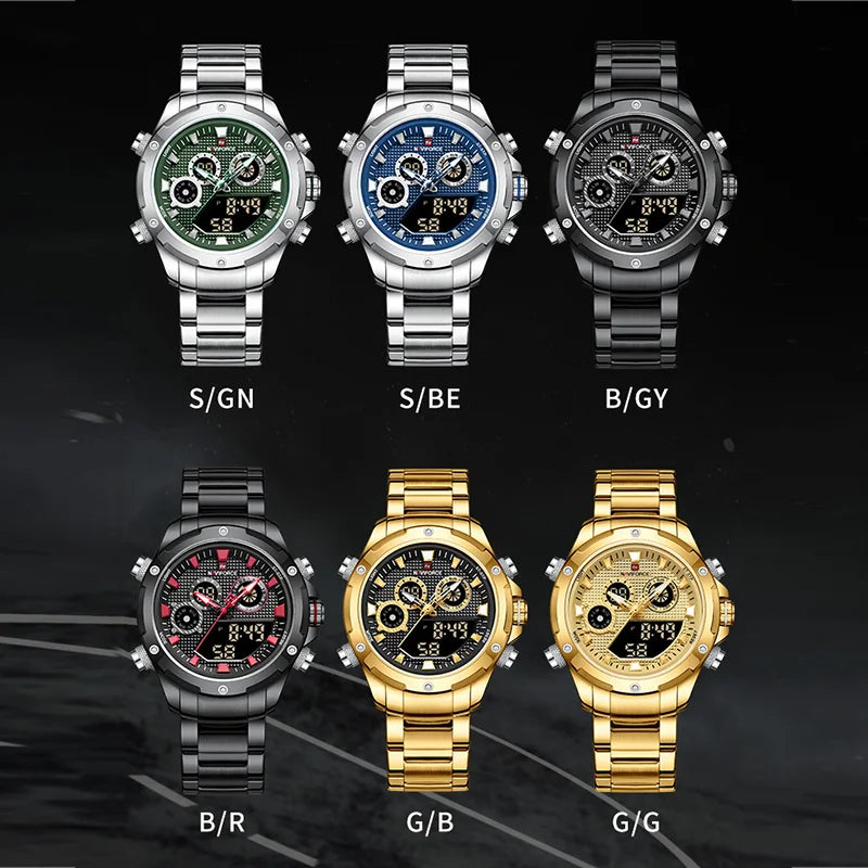 Top Brand NAVIFORCE Sport Military Men Watches Waterproof Luxury Digital Analog Alarm Clock Male Quartz Wristwatch Relogio Mujer