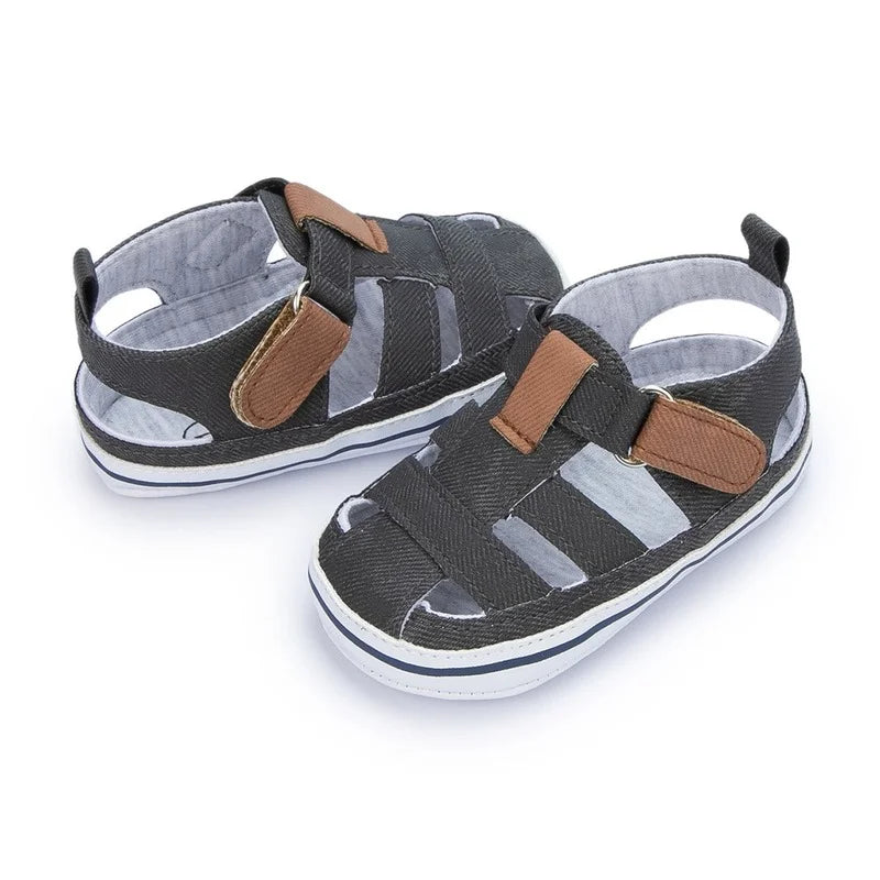 New Baby Boy Girl Shoes Sandals Summer Canvas Anti-Slip Rubber Sole Non-slip Toddler Newborn First Walker Crib Shoes 10-colors