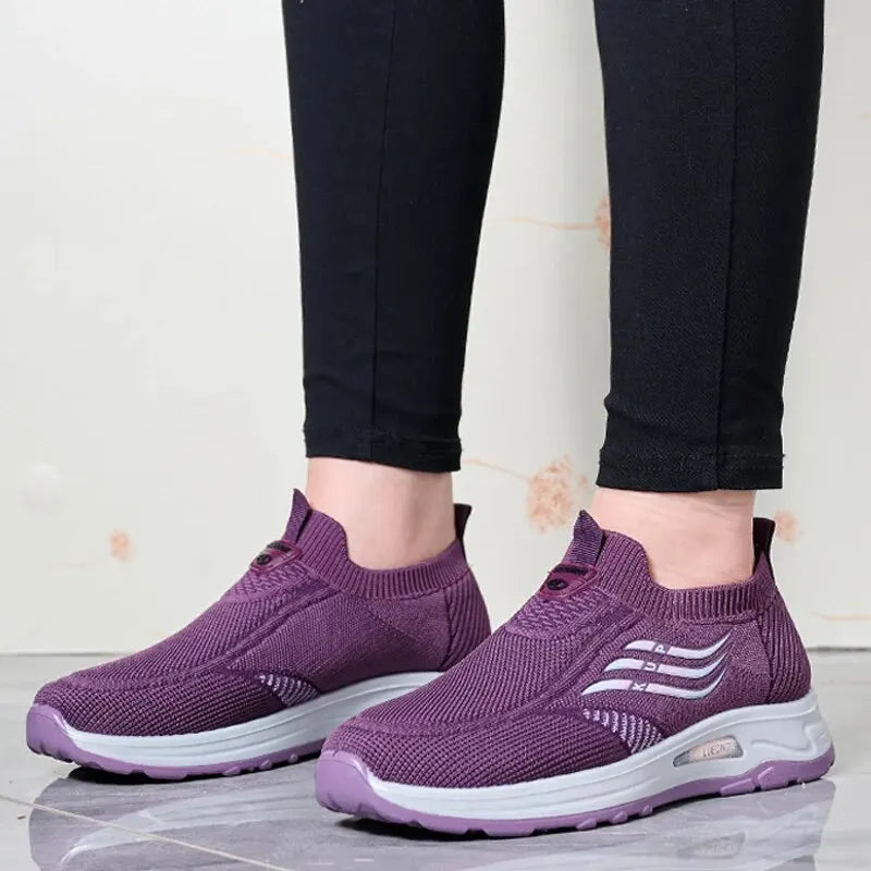 Women Sneakers Mesh Breathable Casual Women Shoes Antislip Female Sport Shoes Slip On Women Tennis Shoes