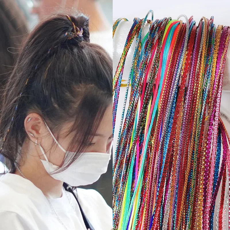 90cm Mix Colorful 4-30Pcs Hair braids Rope strands for african braids Girls DIY Ponytail braids Women Styling Hair Accessories