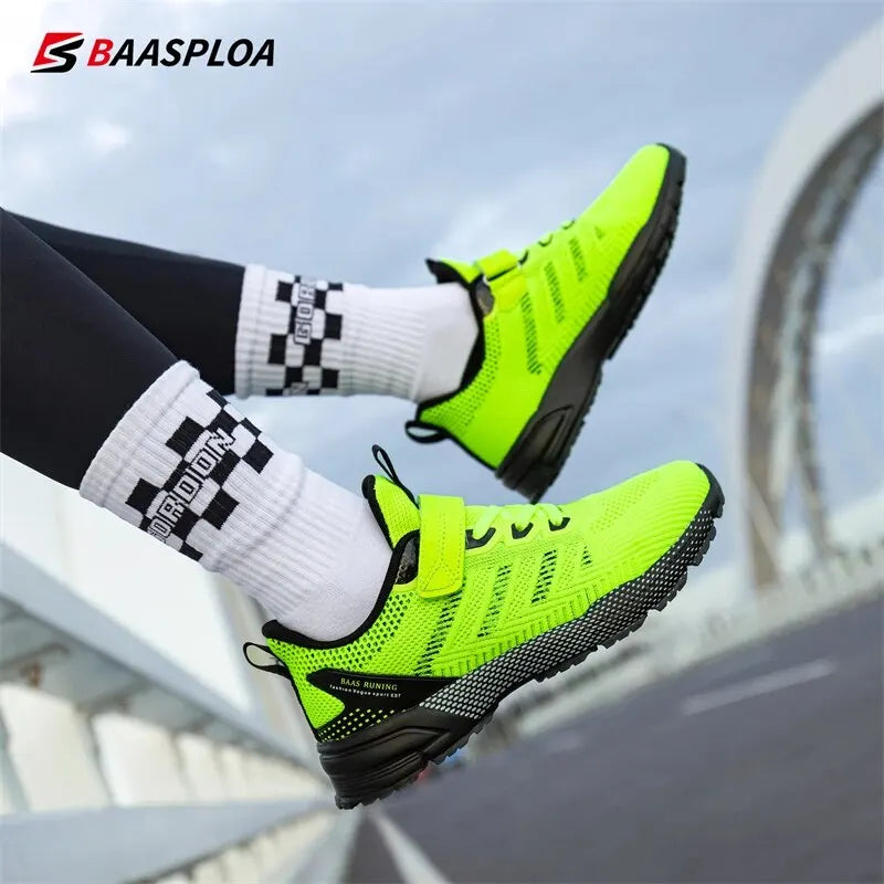 Baasploa Children Sport Shoes Lightweight Running Shoes For Boys Kids Summer Breathable Casual Sneakers Hookloop Antiskid Outdo