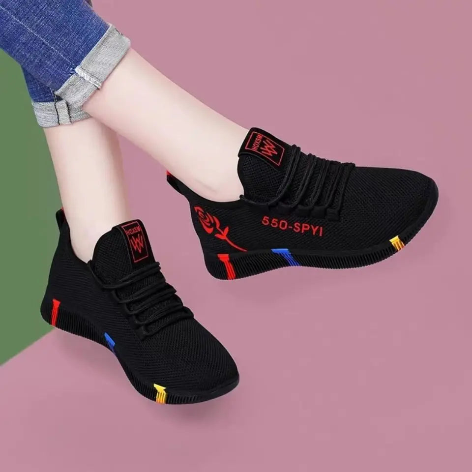 Women's Breathable Non-slip Platform Fashion 2022 Autumn New Casual Shoes Korean Running Shoes Black Sneakers shoes for women