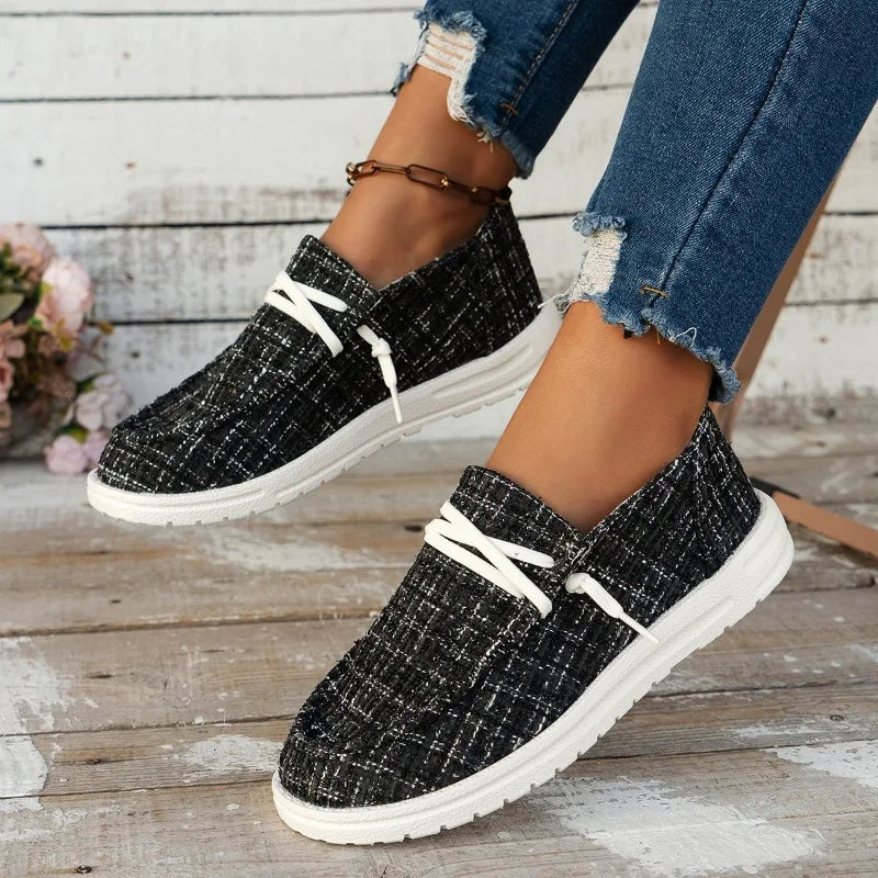 Women Flat Shoes Breathable Casual Comfortable Loafers Non-Slip Canvas Shoes Female Lightweight Walking Sneakers Zapata Mujer