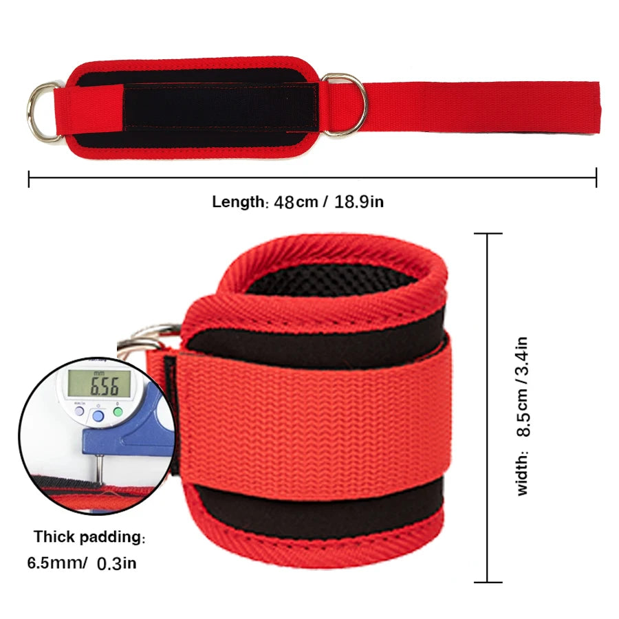 Fitness Sports Straps Adjustable D-Ring Support Cuffs Ankle Gym Workouts Pulley With Buckle Guard Leg Strength Safety Abductors