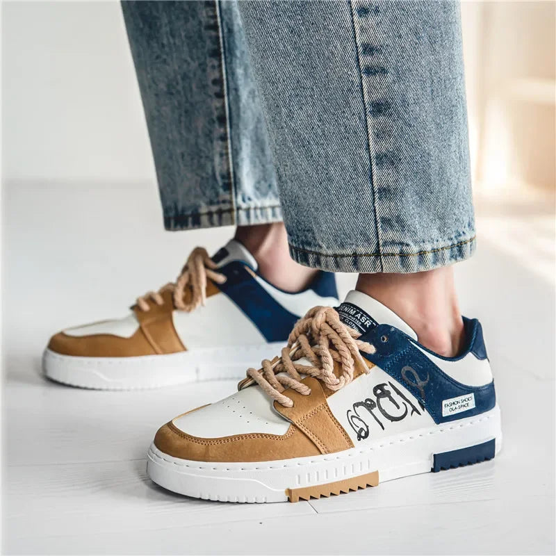 2023 Fashion Designer Shoes Men Casual Platform Sneakes Lace Up Trainers Student Sneakes Mens Vulcanized Shoes Zapatillas Hombre