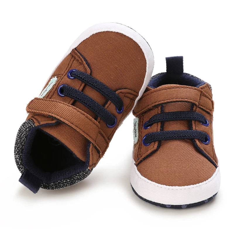 Newborn Male Baby Shoes Soft Soled Crib Shoes Warm Boots Anti Slip Sports Shoes 0-18 Months Old The First Walking Shoe