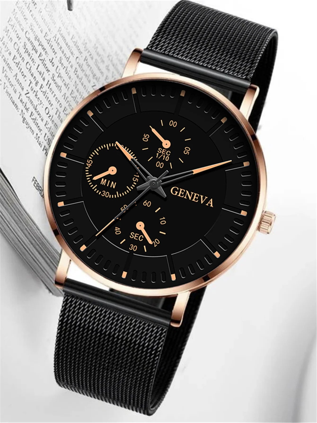 New Men Fashion Simple Watch  Male Commerce Watch Steel Mesh Sports Wristwatches Men's Watch Quartz Simple Casual Watch For