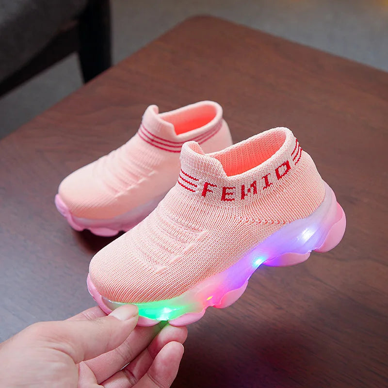 Kids Casual Sneaker Kids Shoes for Girl  LED Light Shoes Sports Shoes Luminous Socks Shoes Cozy Young Children Boys Shoes Tennis