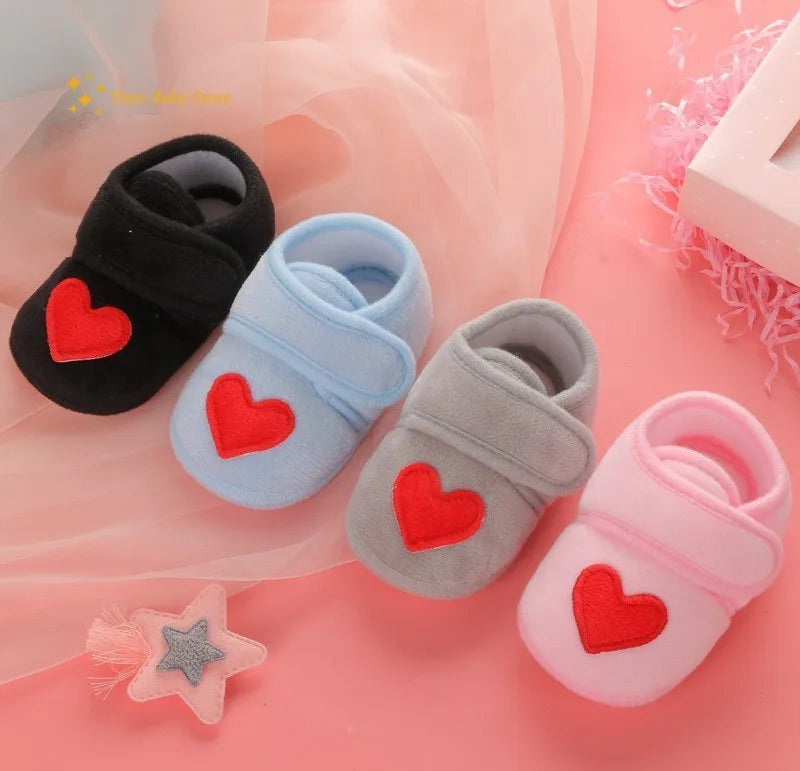 Sand Baby Sweet Shoes Newborn Boys Girls Infant Shoes Red Heart Prewalkers Crib Shoes Nonslip Baby Boys Girls Shoes