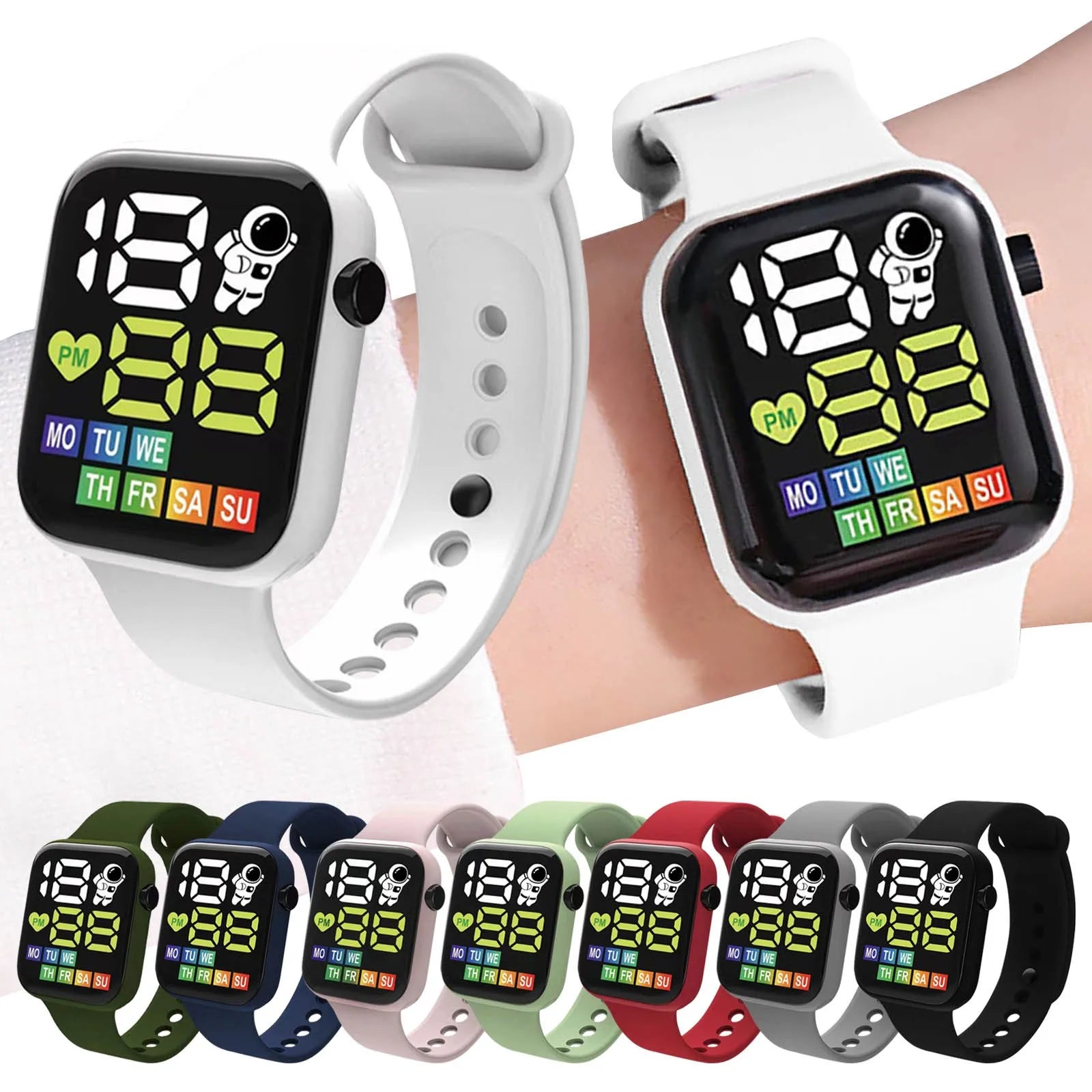 Waterproof Sports Watch For Kids Boy Girl Outdoor Silicone Strap Electronic Watches Children Students LED Digital Wristwatches