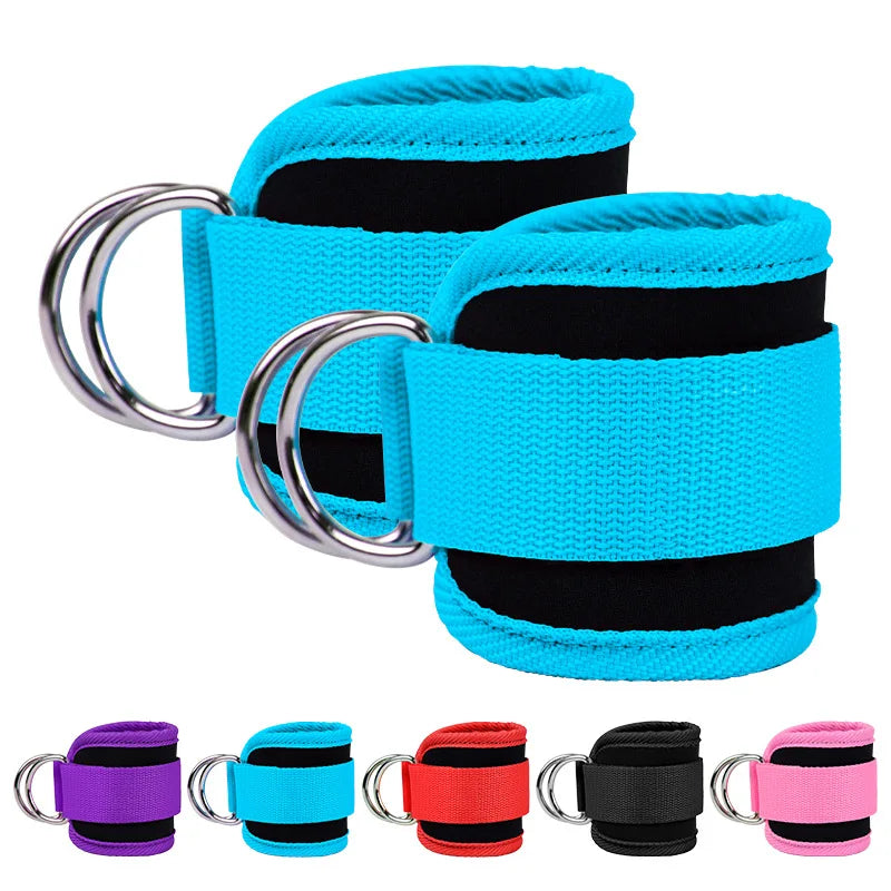 1pc Gym Fitness Ankle Straps Adjustable D-Ring Foot Support Cuffs Gym Leg Strength Workouts Pulley with Buckle Sports Feet Guard