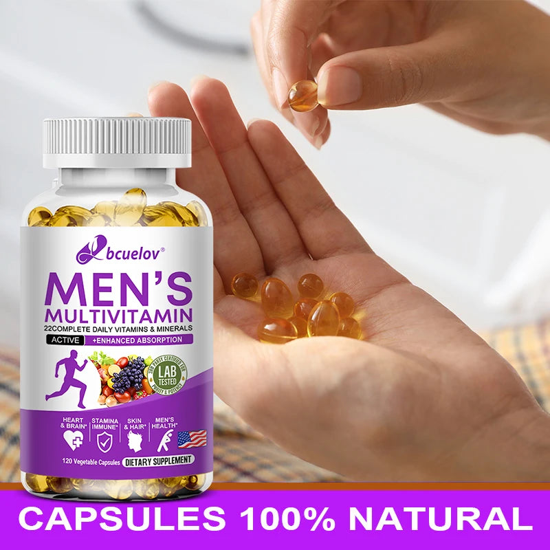 Men's Multivitamin-strengthens Body, Promotes Blood Circulation and Muscle Growth, Supplements Vitamins and Minerals