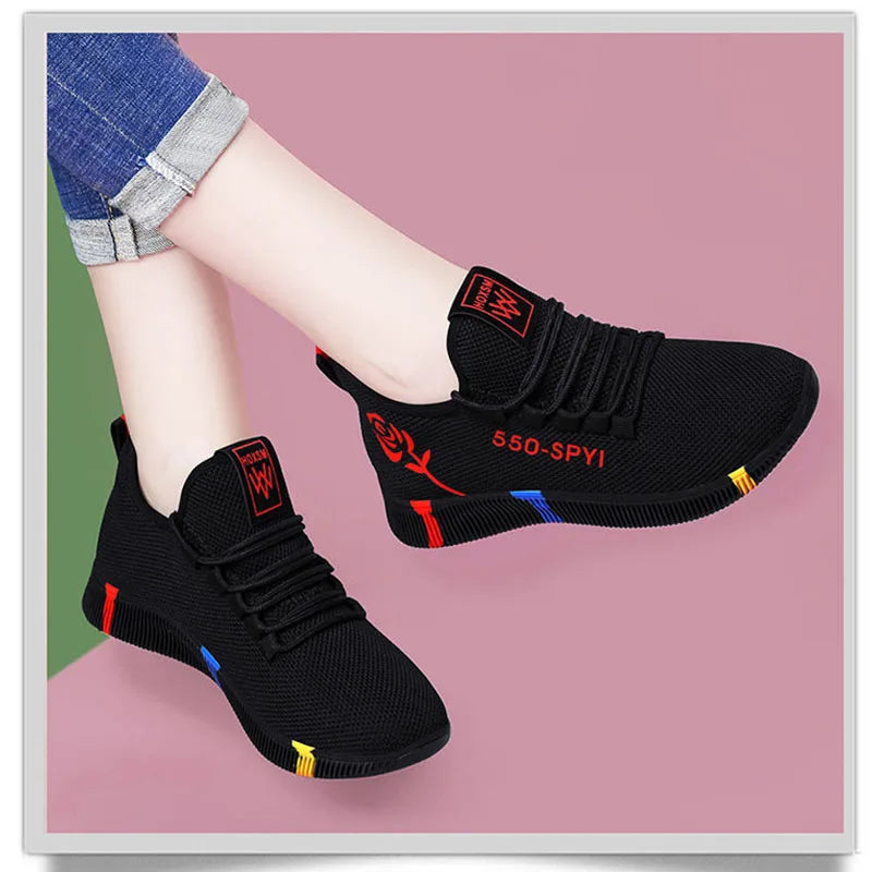 Women's Breathable Non-slip Platform Fashion 2022 Autumn New Casual Shoes Korean Running Shoes Black Sneakers shoes for women