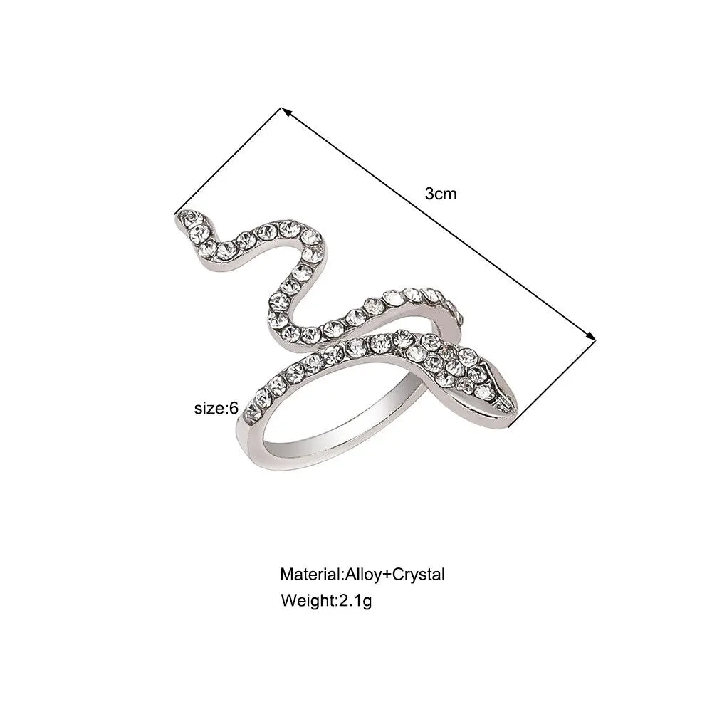 Snake Ring Micro Inlaid Zircon Wound Small Female Simplicity Minority Designer Fashion Index Finger Ring