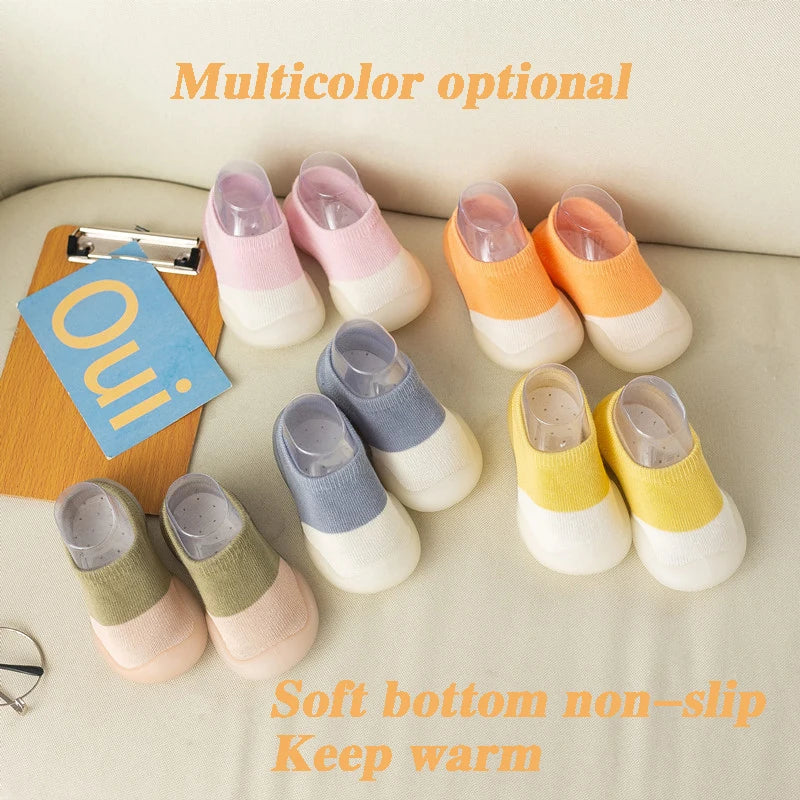 Baby Socks Shoes Infant Color Matching Cute Kids Boys Shoes Doll Soft Soled Child Floor Sneaker BeBe Toddler Girls First Walkers