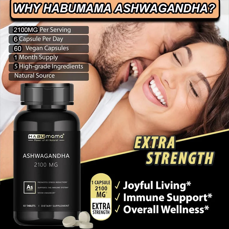 Habumama Ashwagandha Extract Capsule Anti-oxidation, Lipid-lowering, Decompression, Improving Sleep, Enhancing Immunity, Enlarge