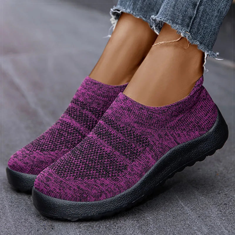 Women Sneakers For Summer Flat Shoes Women Slip On Sock Flats Shoes Casual Zapatillas Mujer Breather Sports Shoes Female Loafers