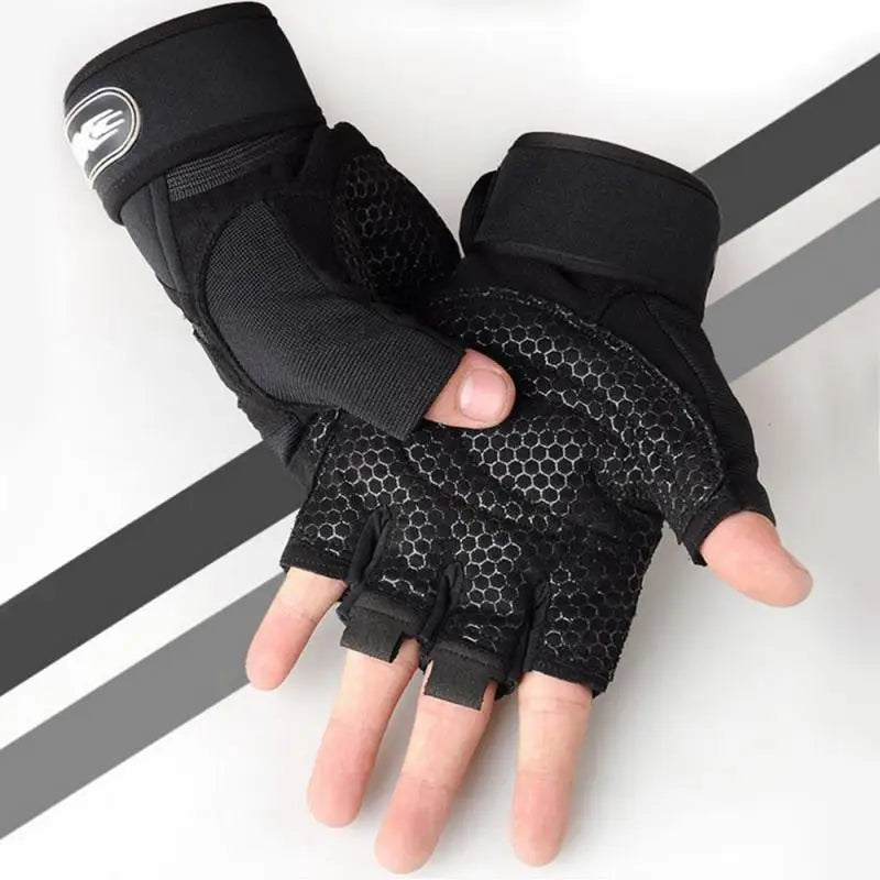 Gym Fitness Gloves Heavyweight Training Men Women Non-Slip Bodybuilding Glove Extended Wrist Support Bicycle Cycling Gloves